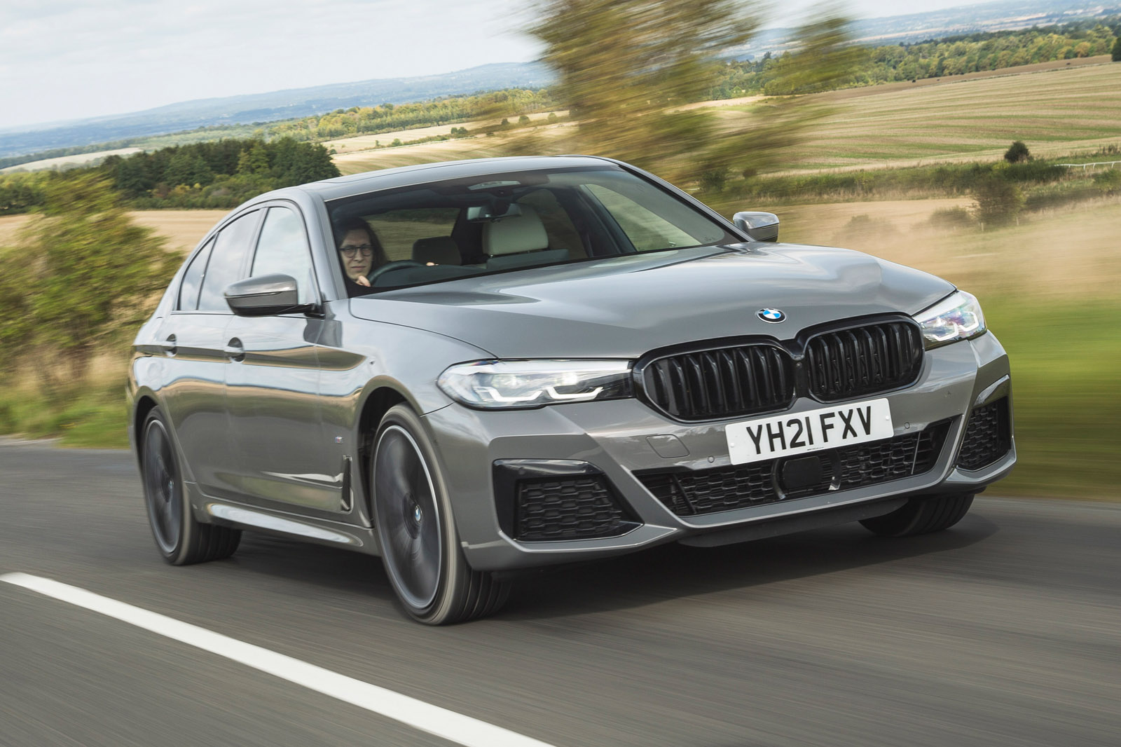 1 BMW 545e 2021 road test review hero front