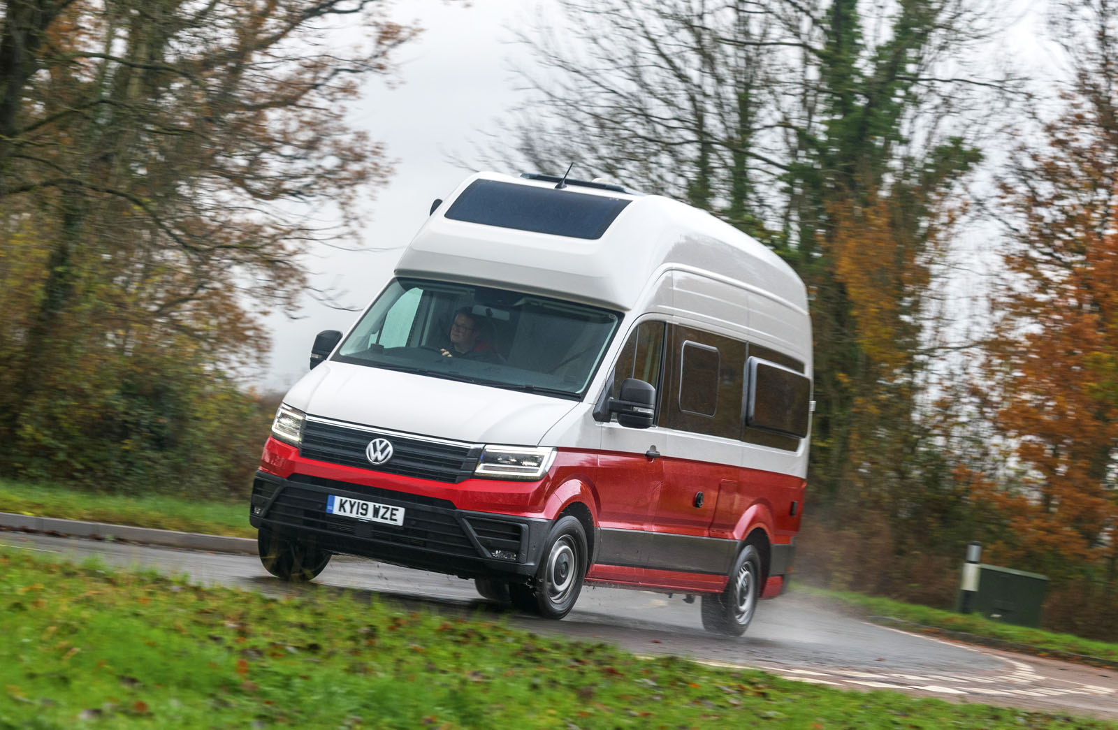 Volkswagen Grand California 2020 road test review - cornering front