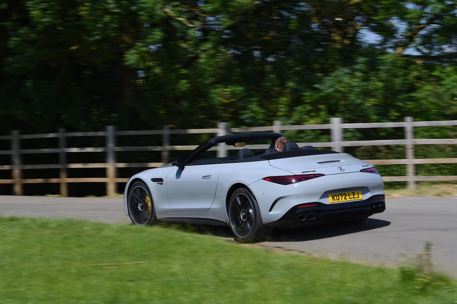 mercedes amg sl63 road test 2023 03 cornering rear