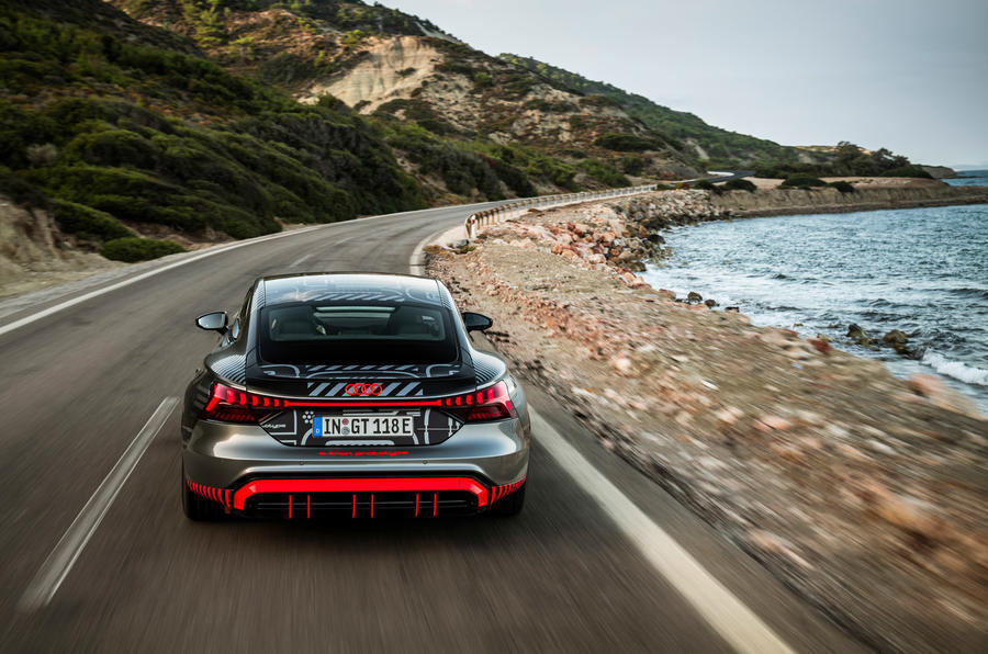 16 Audi e tron gt rs proto drive otr rear