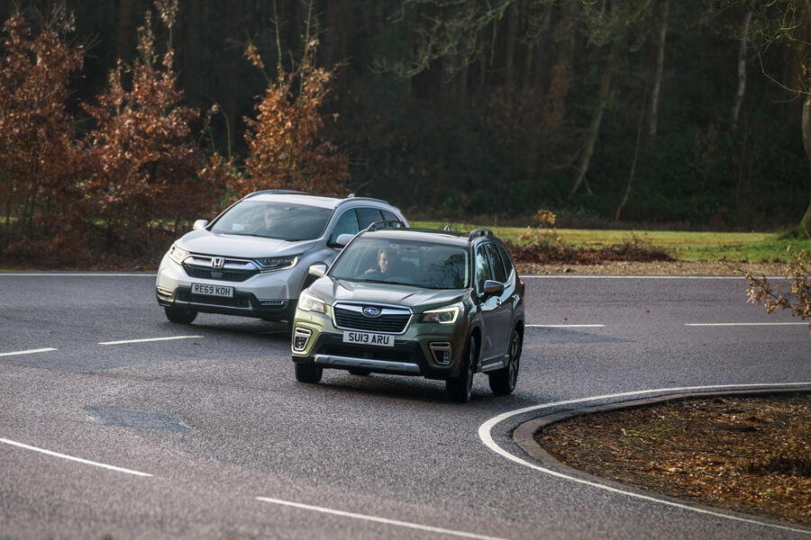 6 Hybrid mega test subaru and honda