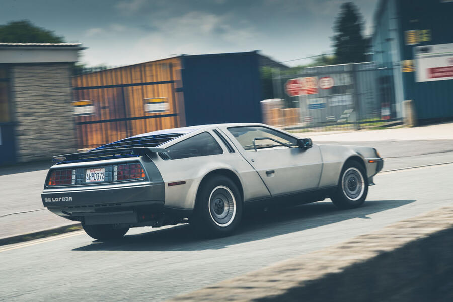 78 Battery powered delorean 2019 driving rear