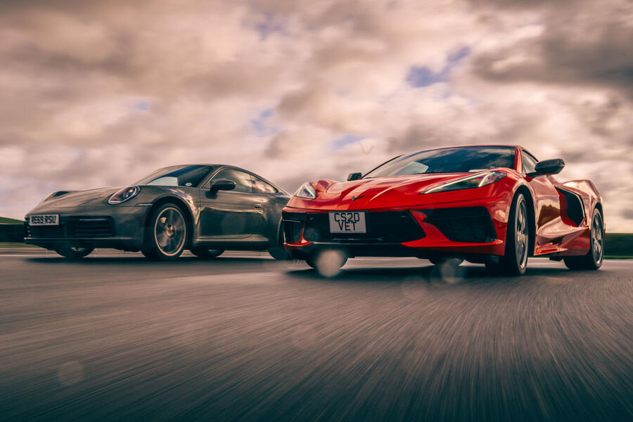 97 Corvette c8 vs porsche 911 uk cornering