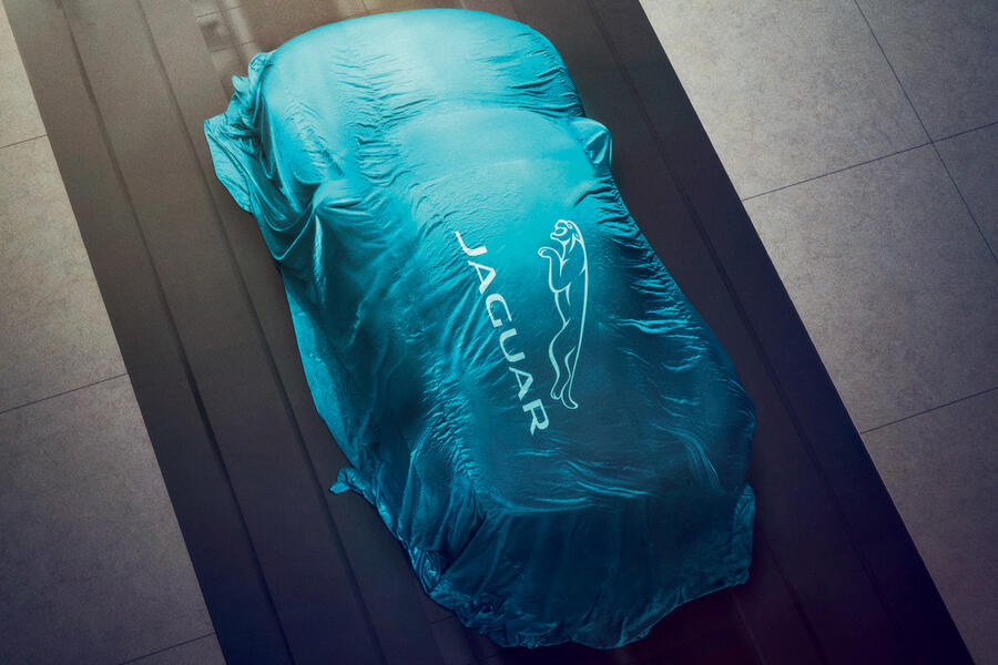 Jaguar ev covered car