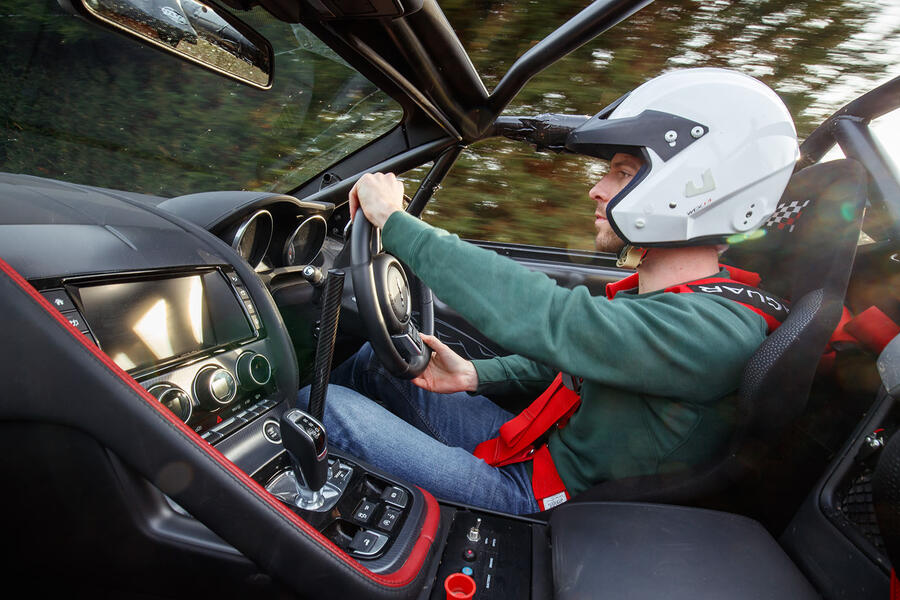 Jaguar f type rally car driving 4