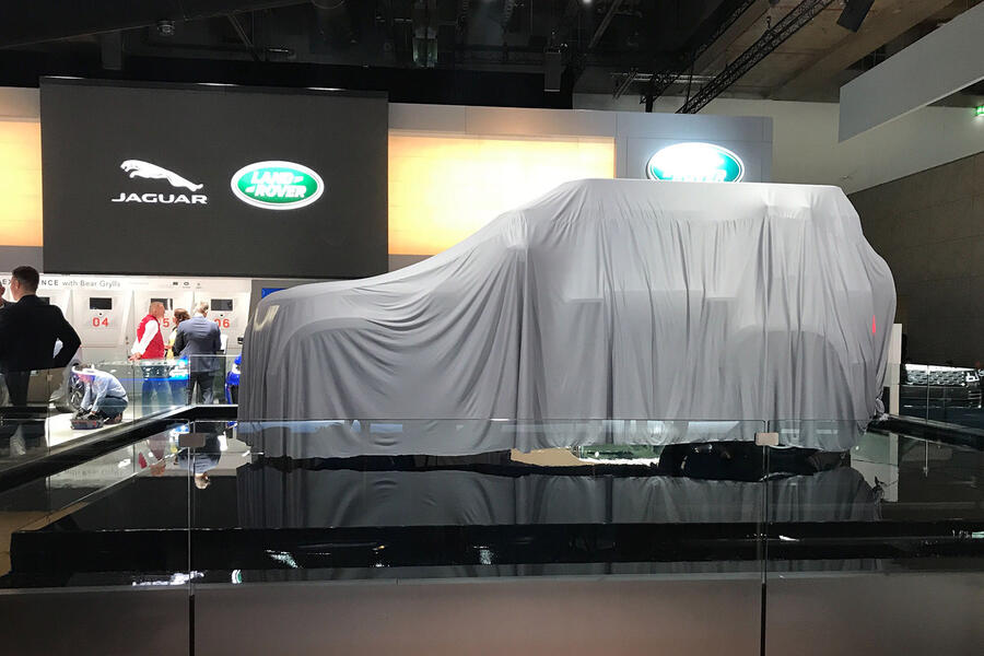 Land rover defender under cover