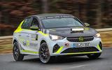 Vauxhall Corsa-e rally car sliding