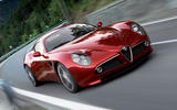 Alfa Romeo 8C moving at speed