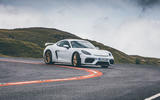 Porsche 718 Cayman GT4 driving - front