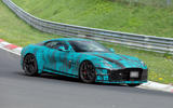 Aston Martin Vanquish prototype at the Nurburgring side cornering