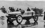 Percy Lambert fires up his Talbot for the record run at Brooklands