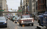 Detroit motor show - classic cars on parade