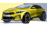 Kia Xceed 2022 facelift sketch front threequarter