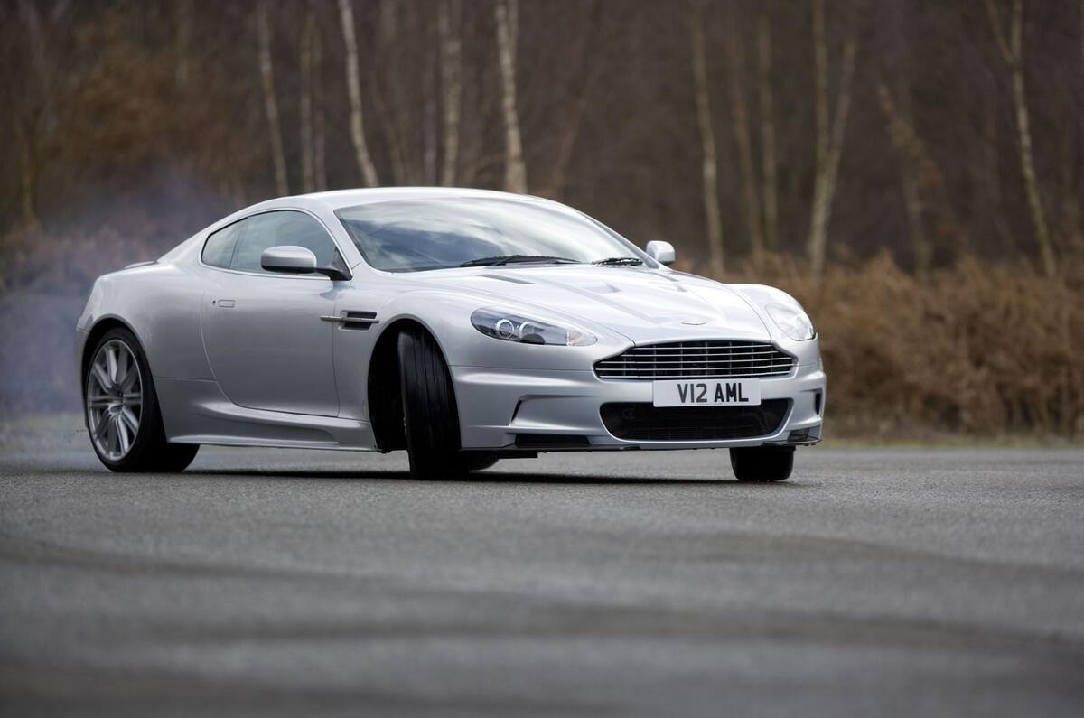 Aston Martin DBS drifting - front