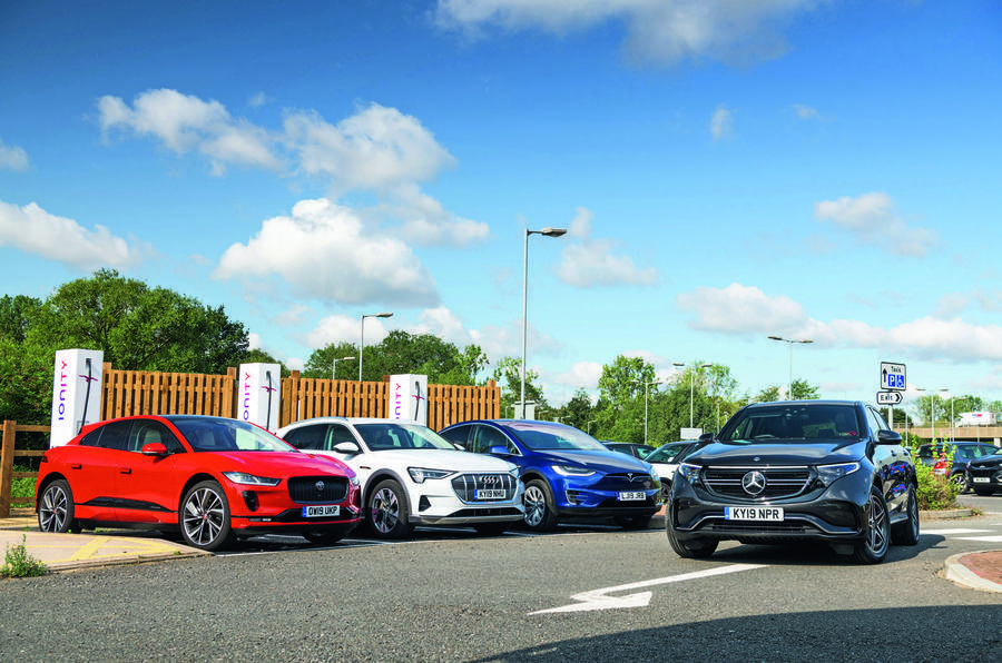 Jaguar I-Pace, Mercedes EQC Audi E-tron charging 