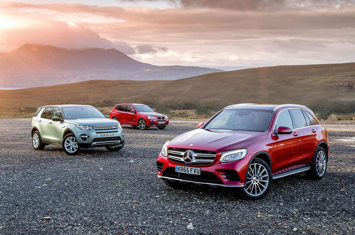 Mercedes-Benz GLC, BMW X3, Land Rover Discovery Sport