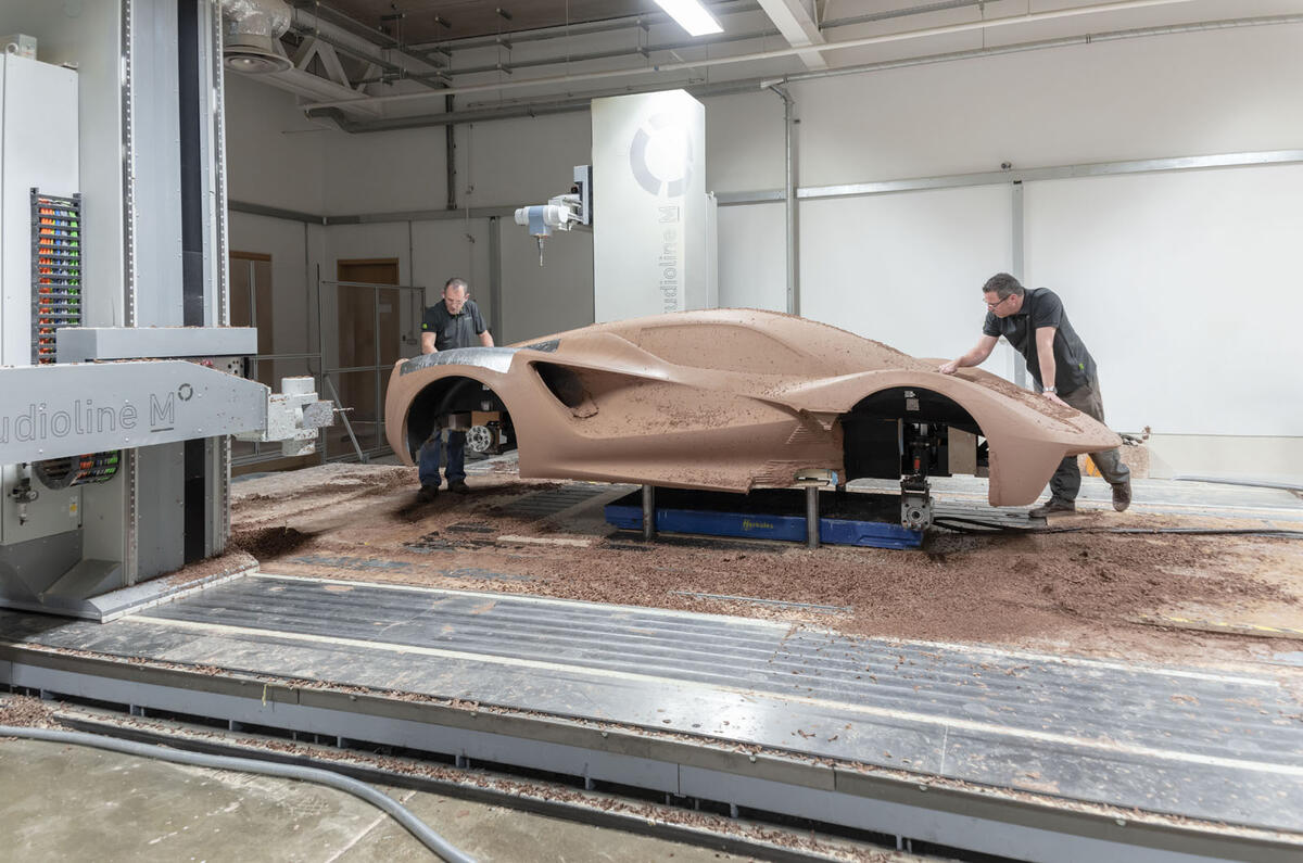 Lotus Evija clay model in design studio