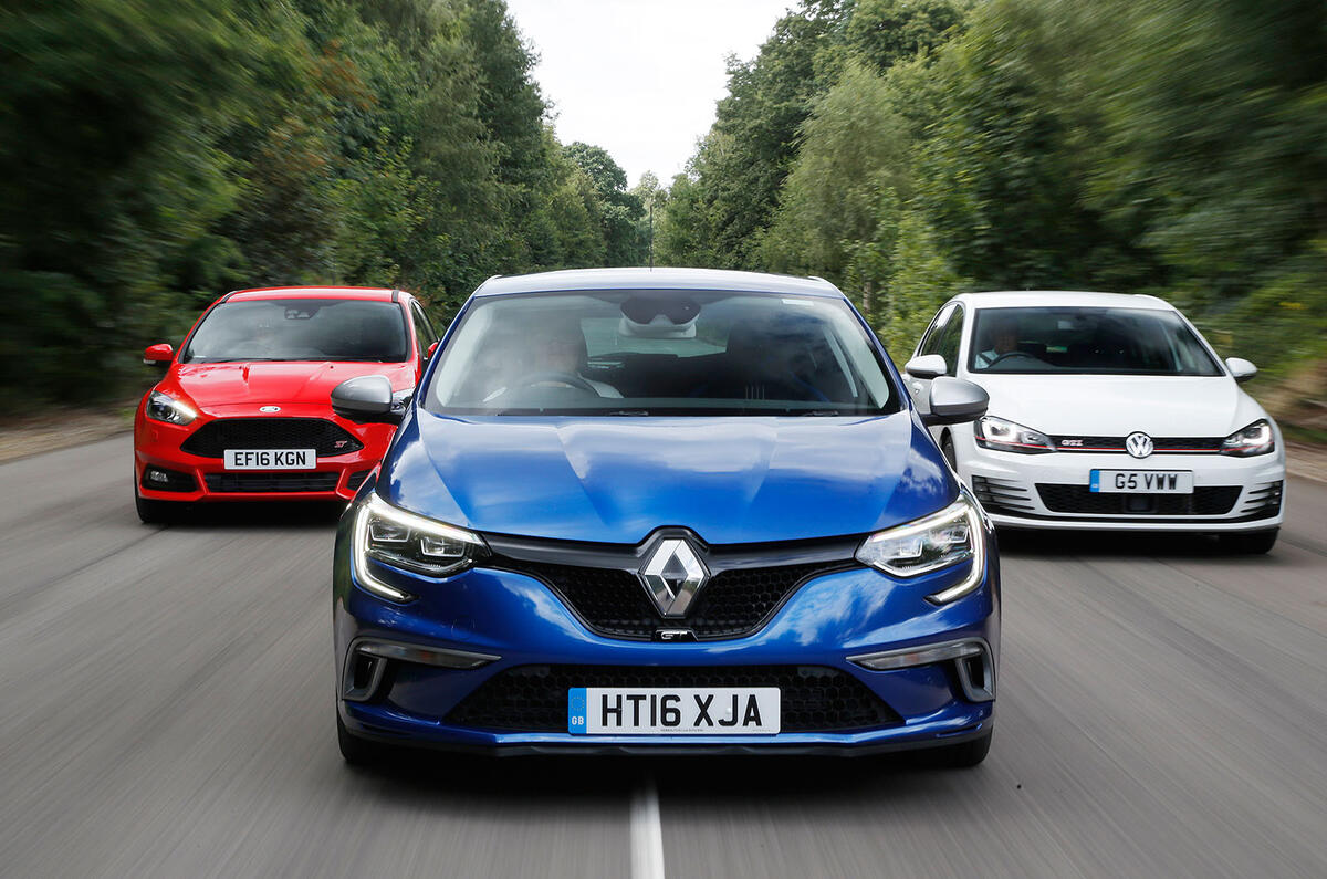 Renault Mégane GT vs Ford Focus vs VW Golf GTI