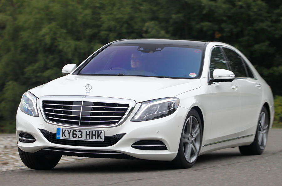 Mercedes S Class front three quarter tracking