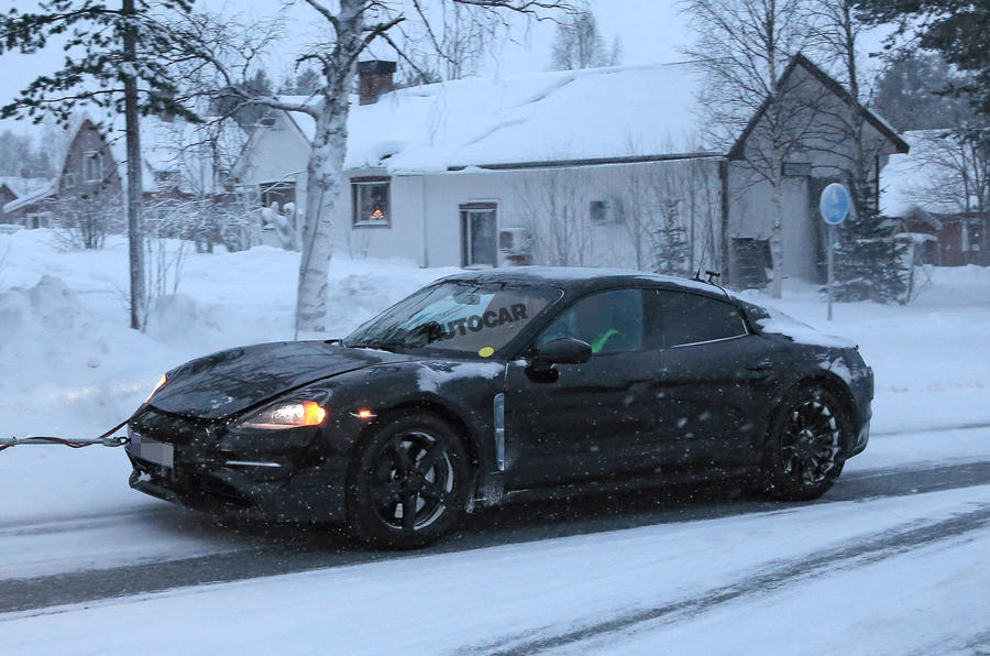 Porsche Mission E: new pictures of EV during cold weather testing