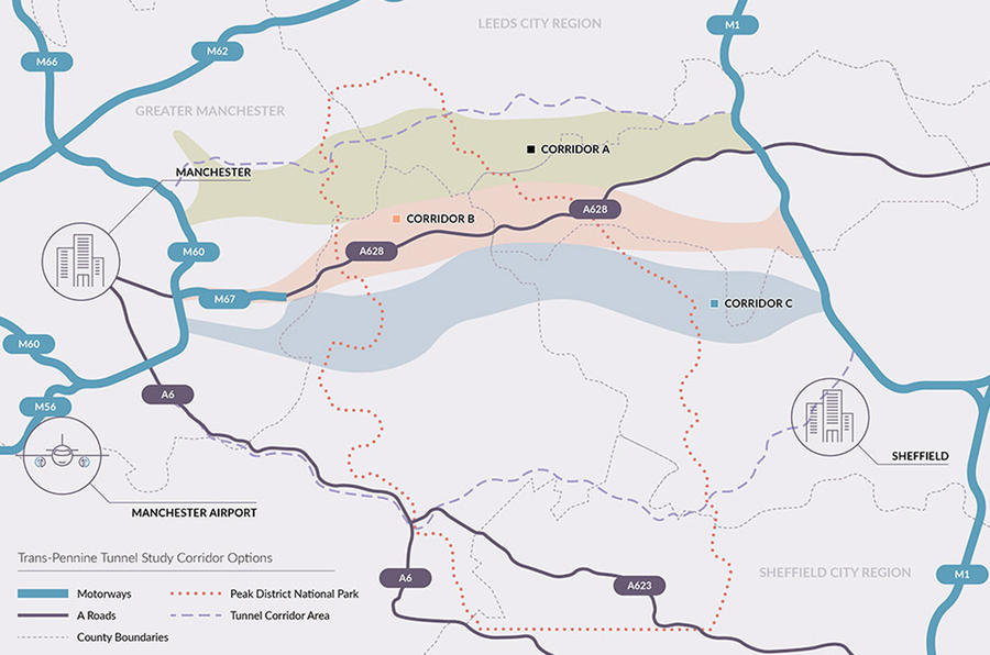 Trans-Pennine Tunnel route plans announced