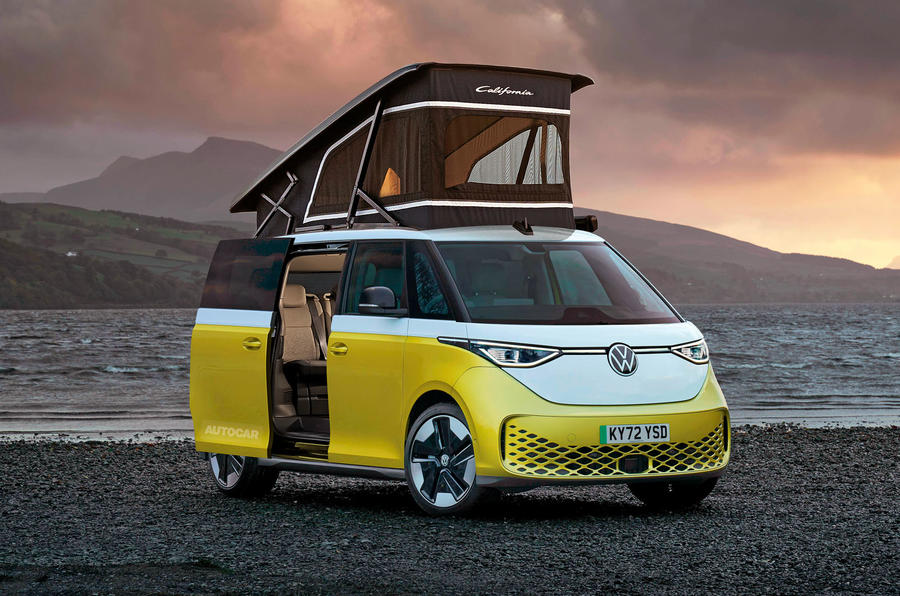 VW ID Buzz California Autocar render front quarter static