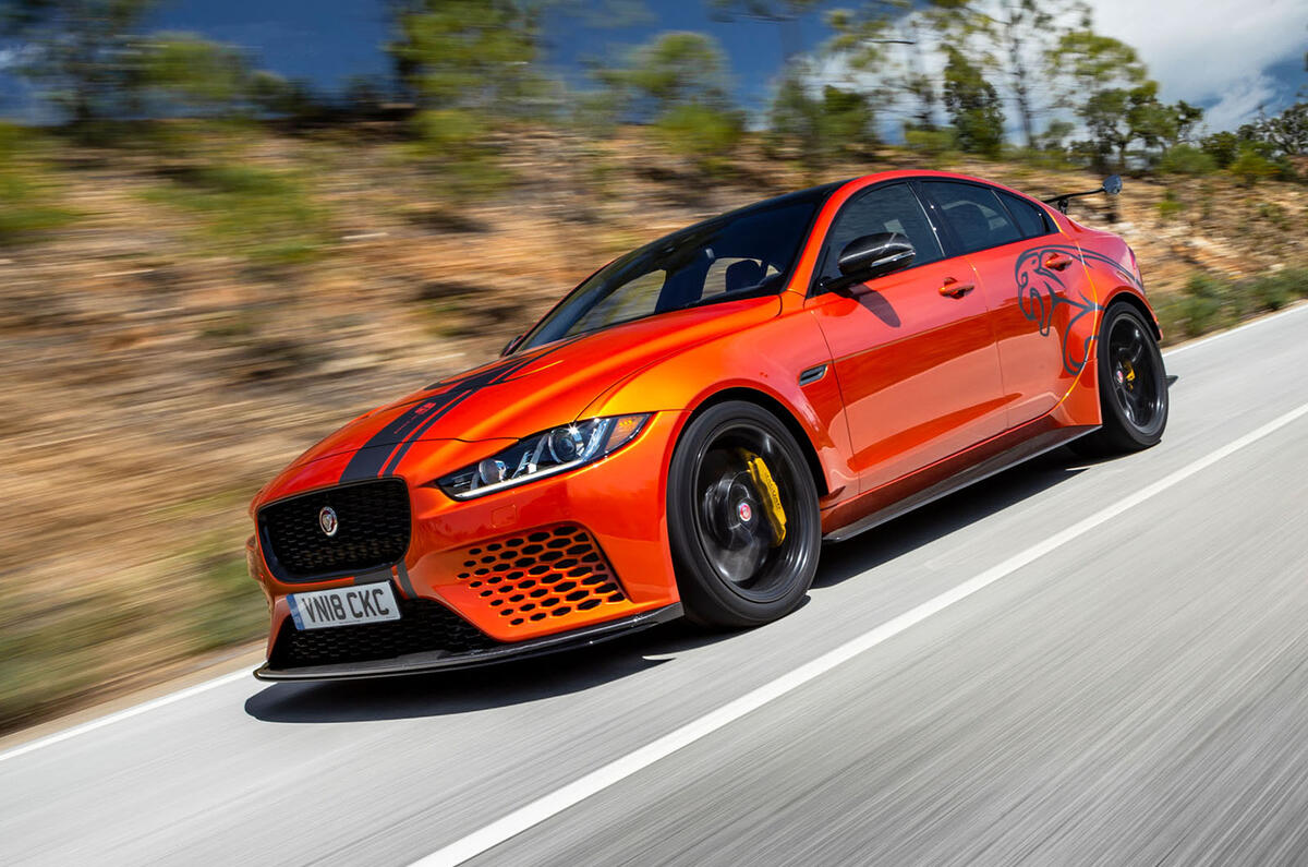 Jaguar XE SV Project 8 2018 road test review hero front