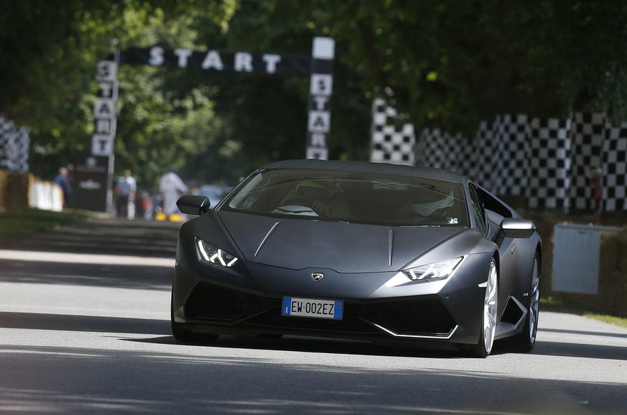 Tackling Goodwood's famous hill climb in a Lamborghini Huracan