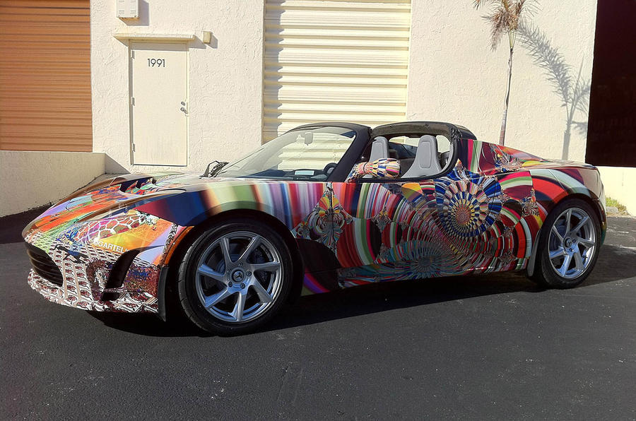 Tesla reveals Roadster art car 